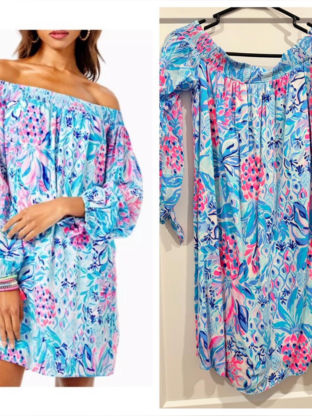 Lilly Pulitzer Aqua Pink Blue Floral Sundress